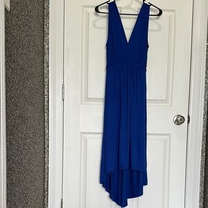 A Pea in the Pod Blue High-Low V-Neck Sundress (Maternity Dress)